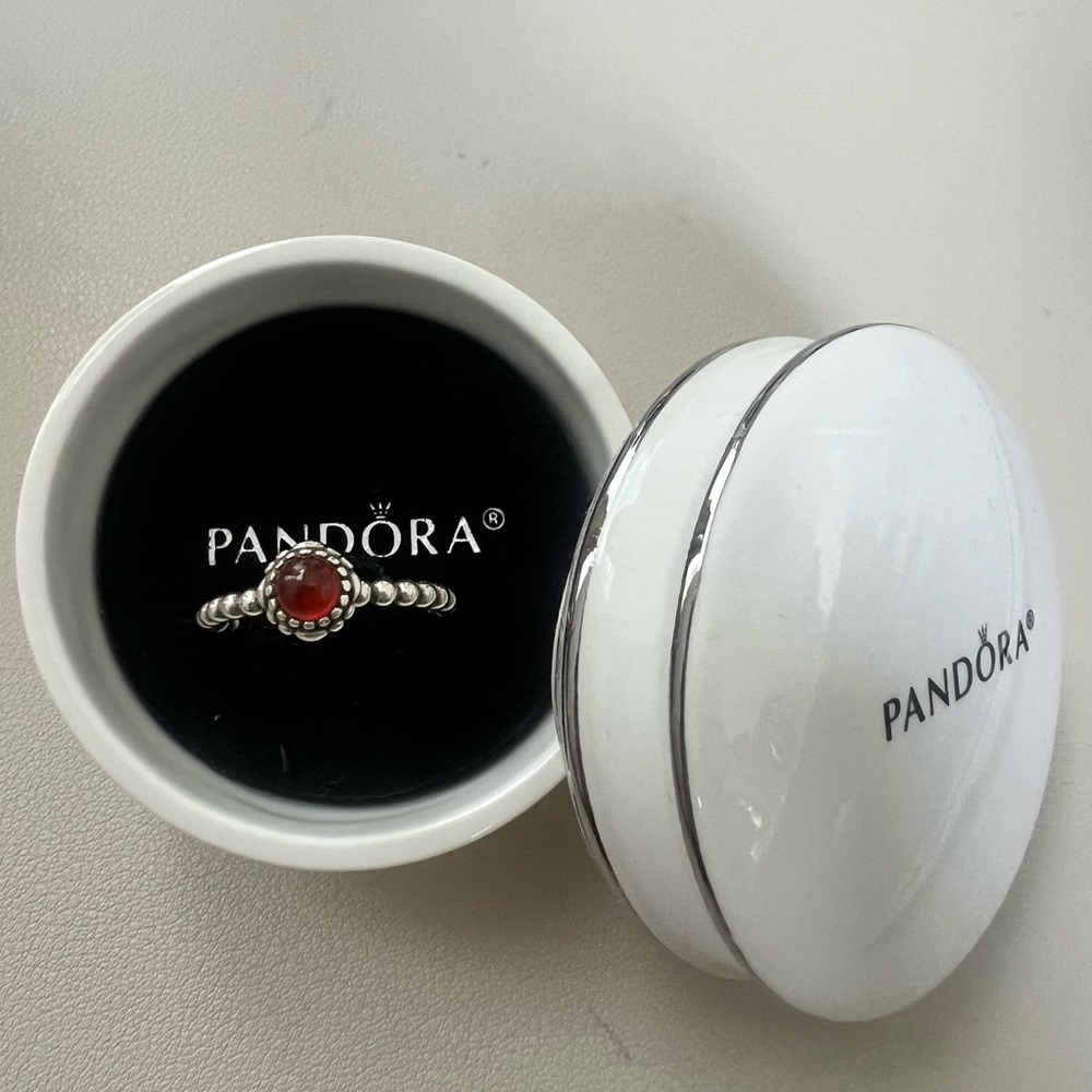 Pandora Ale 925 Birthday Ring July Carnelian size 60 9 US